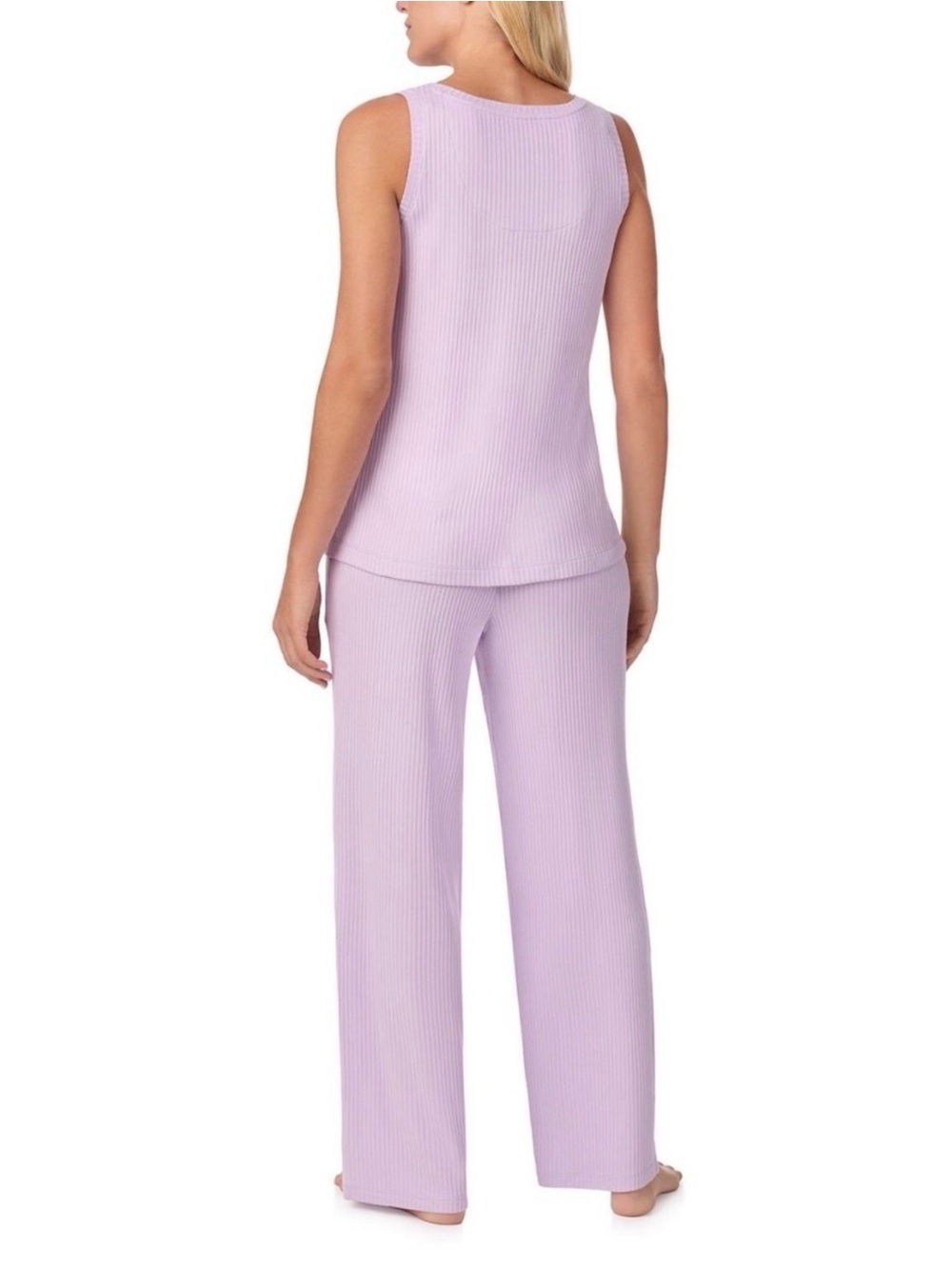 Cuddl Duds Ribbed Button-Front Pajama Set in Lilac - Picture 5 of 11